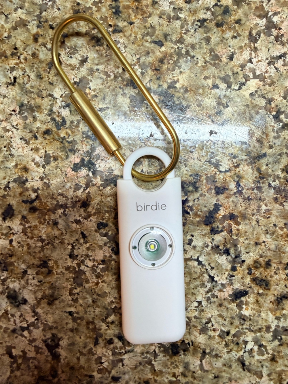 Birdie White LED Keychain Light with Gold Clip